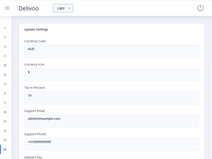 Delivoo admin App Growmoon