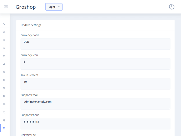 Delivoo admin App Growmoon
